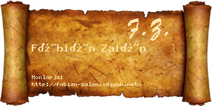 Fábián Zalán névjegykártya
