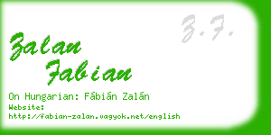 zalan fabian business card