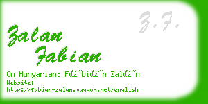 zalan fabian business card